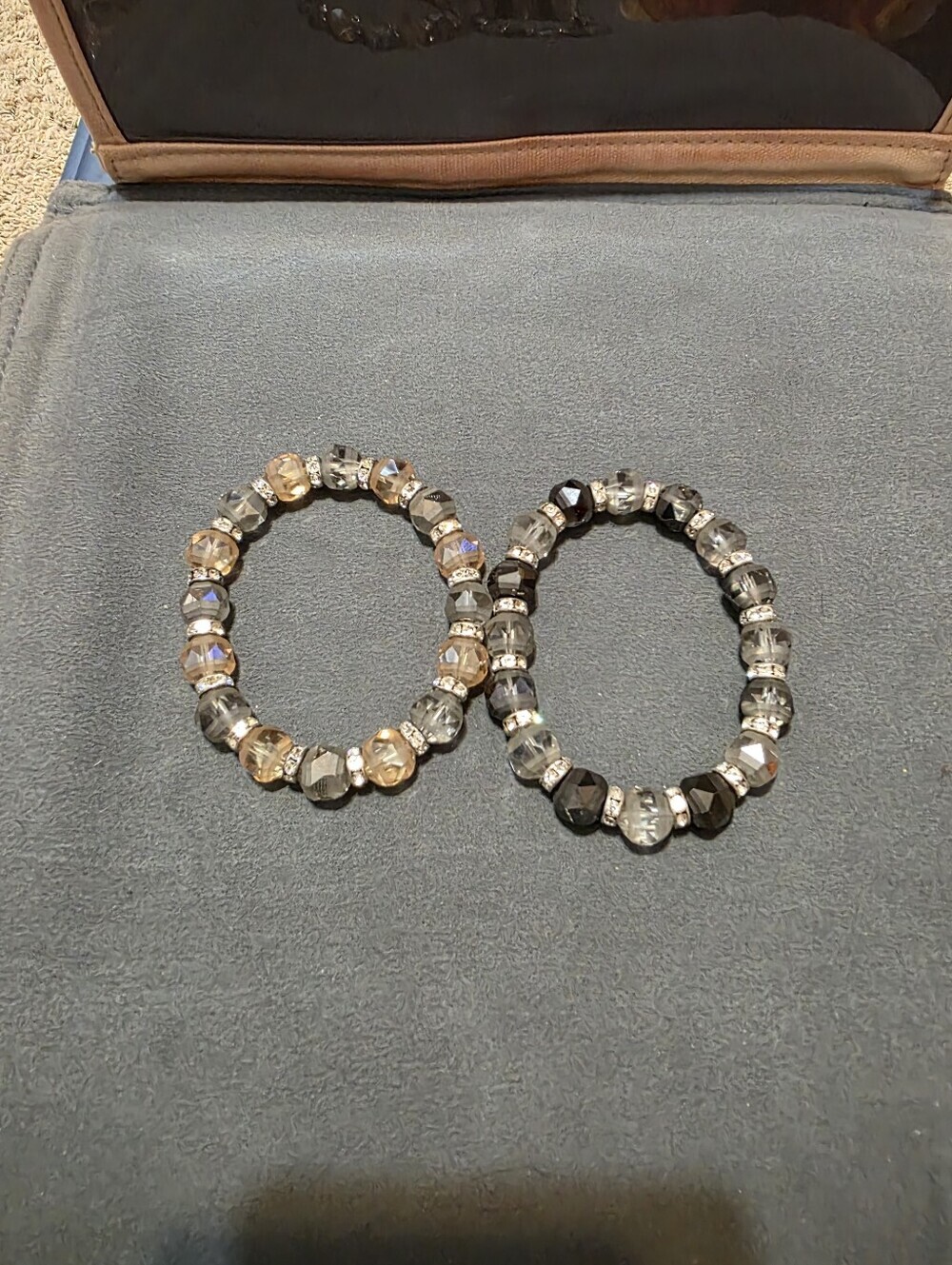 Crystal Stretch Bracelet Set - Gold & Silver Tones
